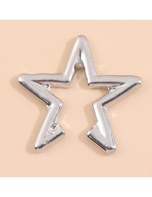 Fashion Silver Color Stainless Steel Five-pointed Star Hollow Ear Clip