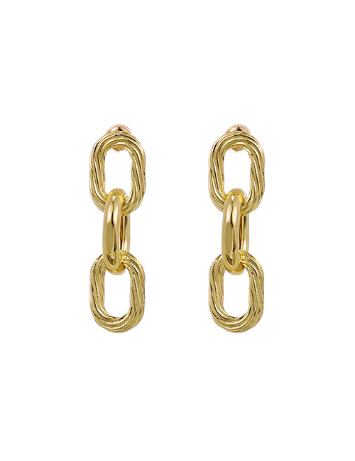 Fashion Golden Alloy Twisted Chain Earrings
