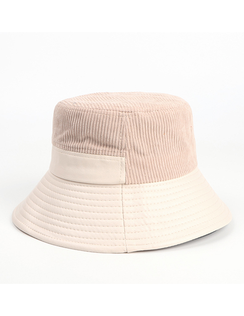Fashion Off-white Pu Leather Corduroy Stitching Fisherman Hat