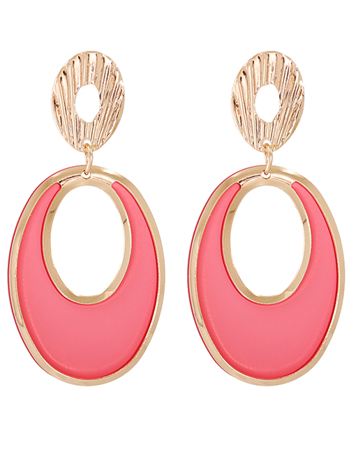 Fashion Pink Geometric Alloy Hollow Earrings