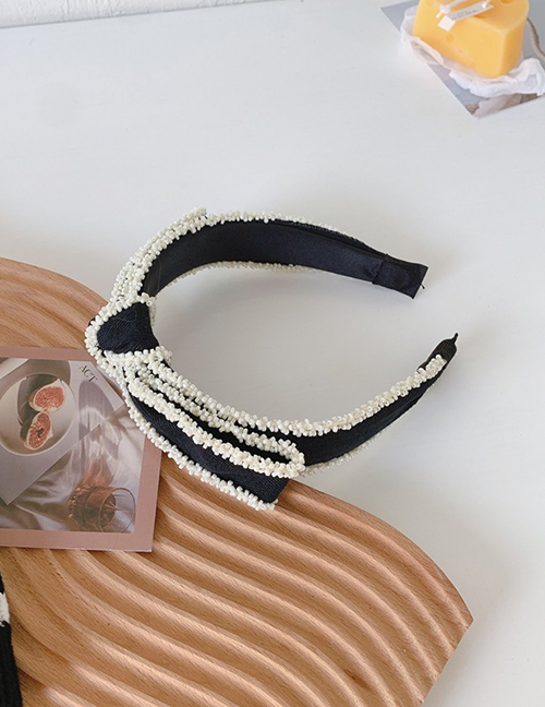 Fashion Bow White Bow-knot Wide-brimmed Pearl Headband