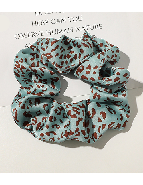 Fashion Leopard Lake Green Leopard Satin Houndstooth Fabric Printed Large Intestine Circle Hair Cord
