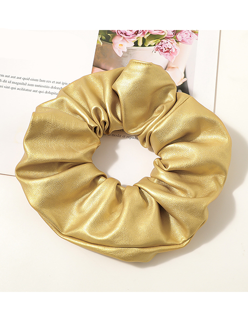 Fashion Gold Color Pu Solid Color Large Intestine Loop Hair Rope