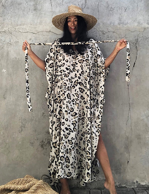 Fashion Leopard Leopard Print Loose Oversized Swimsuit Coverall