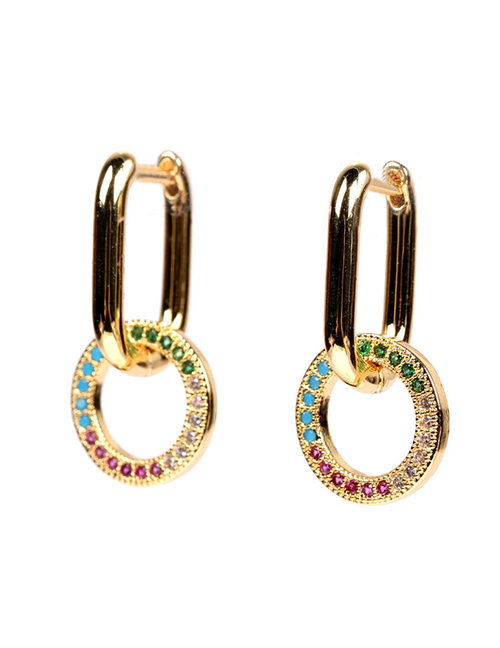 Fashion C Earrings Pentagram Inlaid Zircon Geometric Necklace Earrings