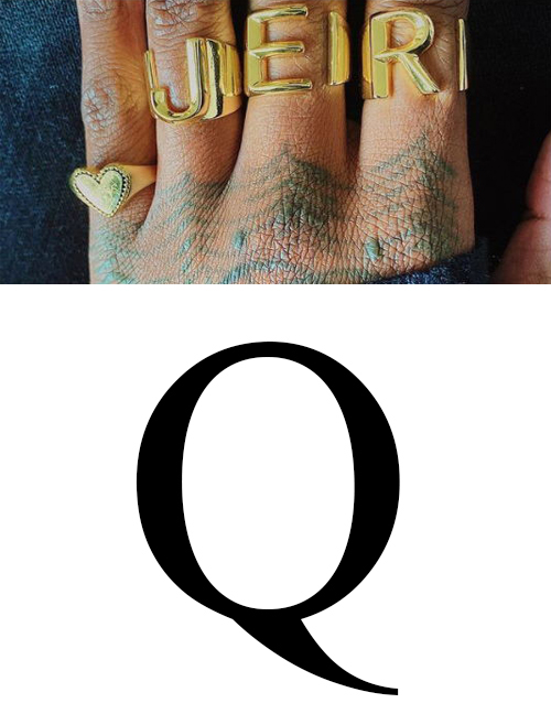 Fashion Q 26 Letters Open Ring In Copper