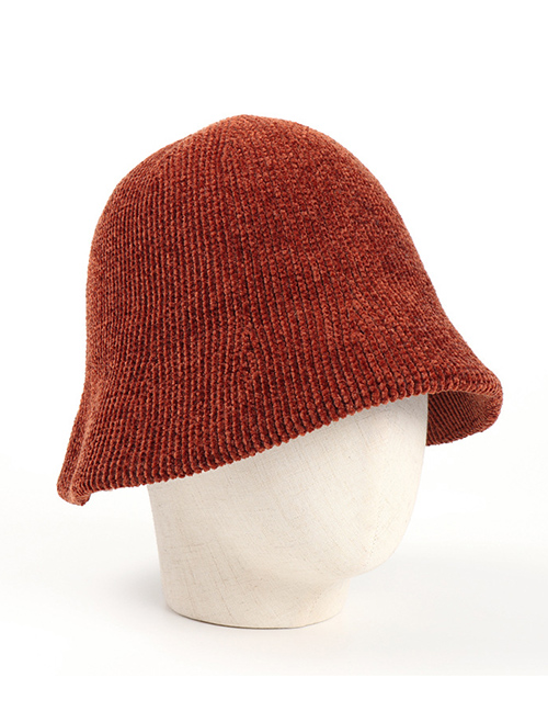 Fashion Caramel Corduroy Dome Knitted Fisherman Hat