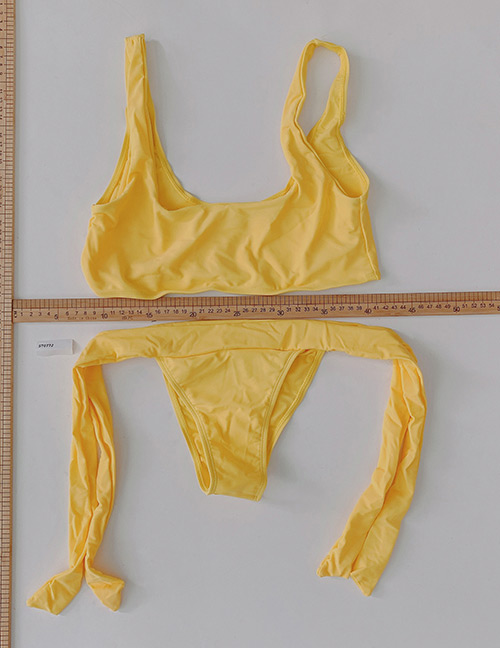 Fashion Yellow Sub-system Rope Swimsuit