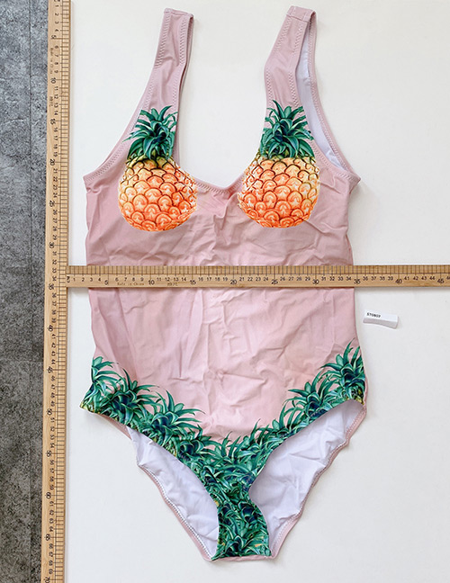 Fashion Color One Piece Printed Pineapple Swimsuit