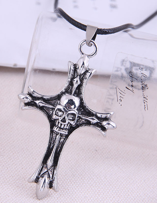 Fashion Cross Cross Skull Pendant Necklace