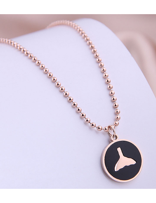 Fashion Gold Color Fish Tail Titanium Shell Round Necklace