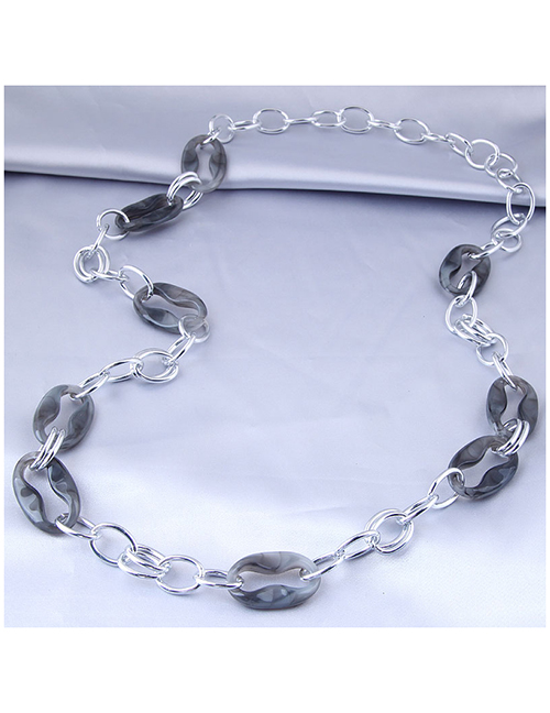 Fashion Gray Metal Chain Necklace