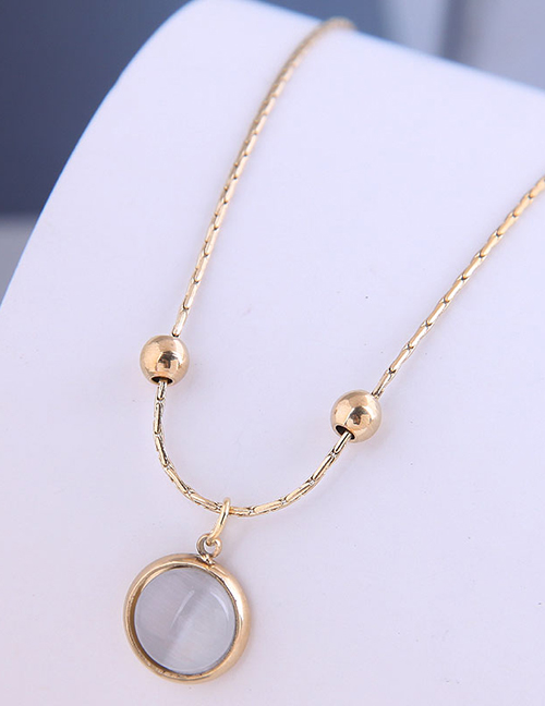 Fashion Gold Color Opal Pendant Necklace