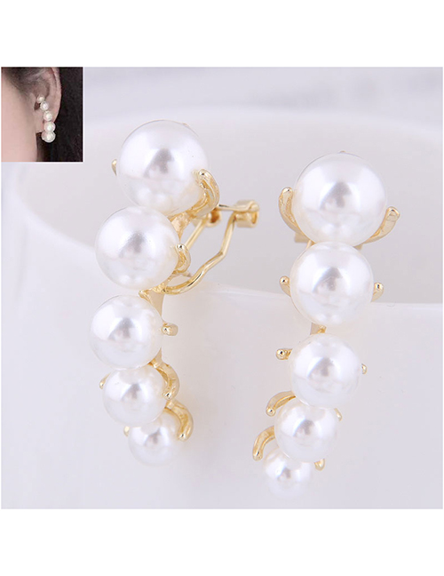 Fashion Gold Large And Small Pearl Earrings