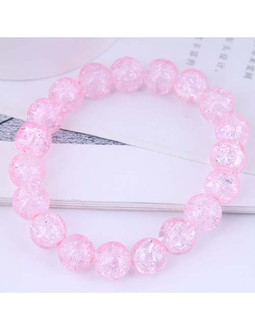 Fashion Pink Popcorn Crystal Beaded Bracelet