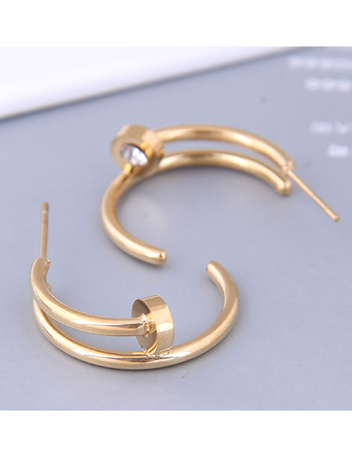 Fashion Gold Color Titanium Steel Rivet Ear Ring