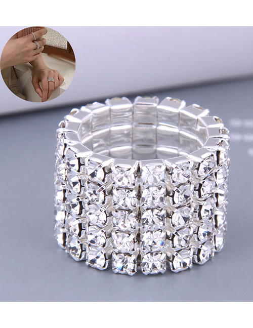 Fashion 5# Alloy Flash Diamond Geometric Ring
