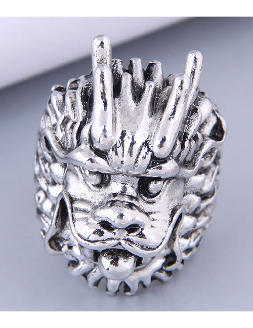 Fashion Silver Color Alloy Geometric Dragon Bead Ring