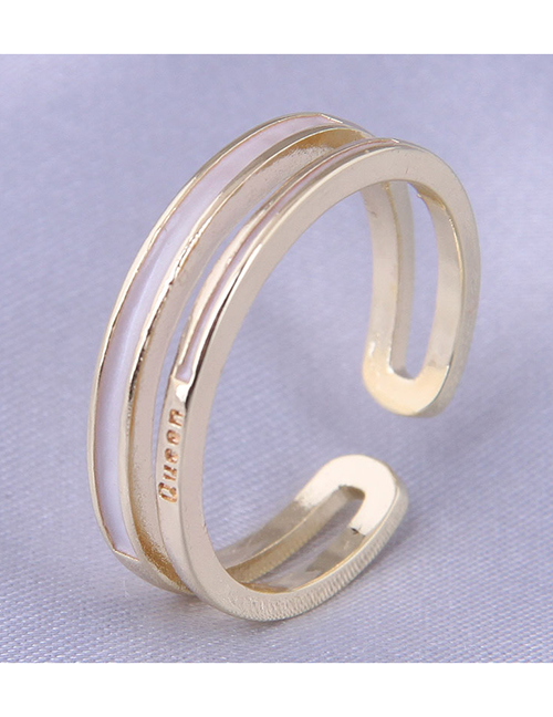 Fashion Gold Copper Drip Geometric Open Ring