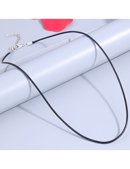 Fashion Black Fine Leather Wax Rope Necklace