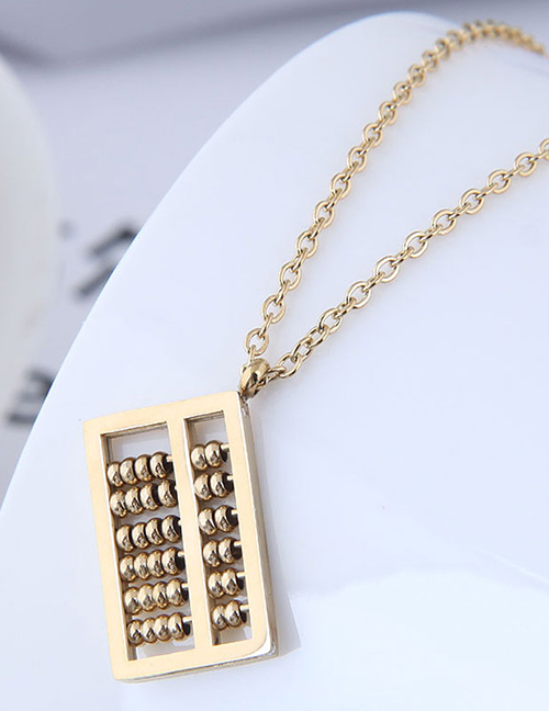 Fashion Gold Titanium Abacus Bead Necklace