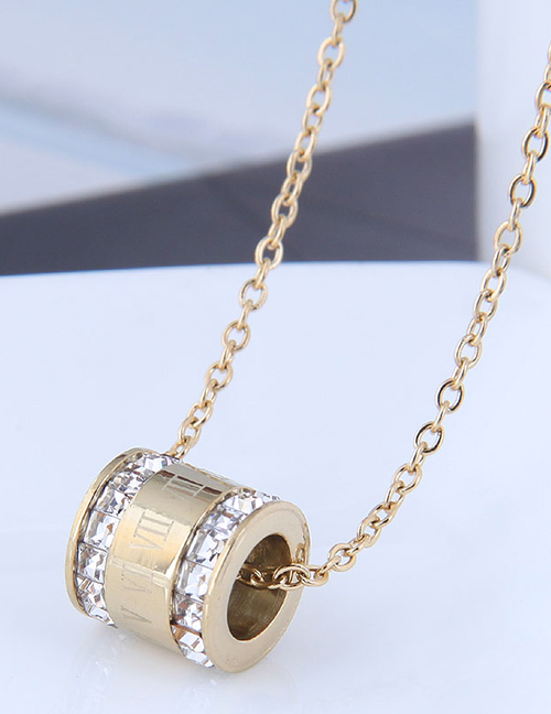Fashion Gold Titanium Diamond Small Waist Necklace