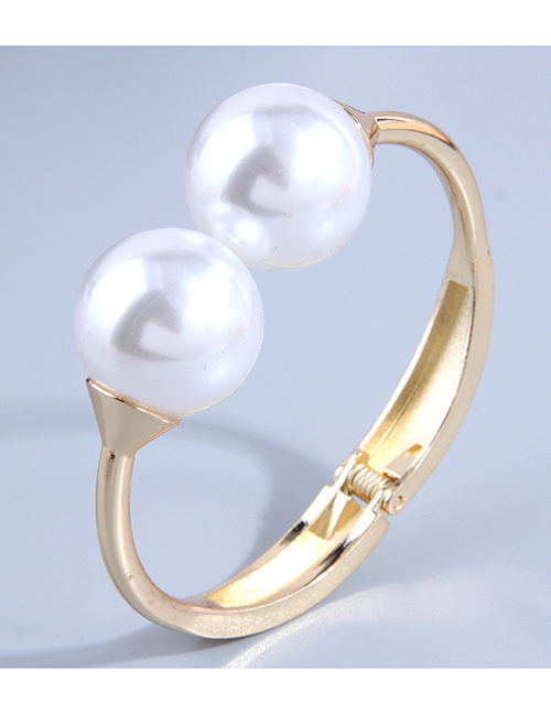 Fashion Gold Pearl Open Bracelet