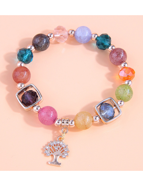 Fashion Color Colorful Beaded Beaded Diamond Tree Of Life Bracelet