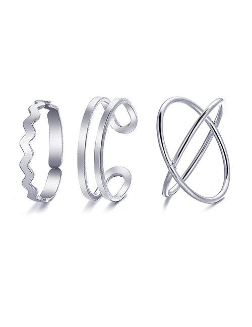 Fashion 9# Alloy Geometric Cutout Ring Set