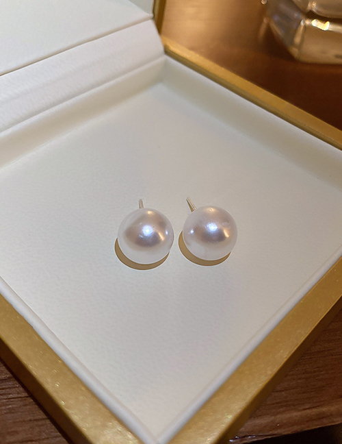 Fashion 14mm Geometric Size Pearl Stud Earrings