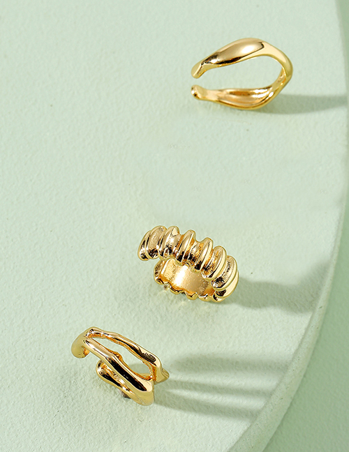 Fashion Gold Alloy Geometric Texture Ring Set