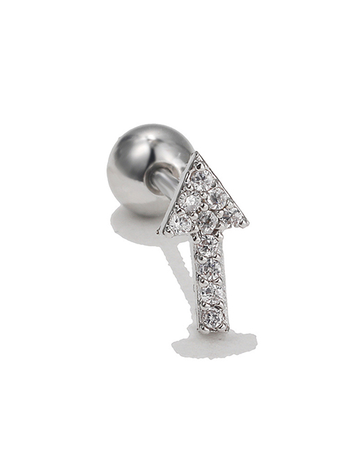 Fashion 9# Brass Diamond Geometric Piercing Stud Earrings