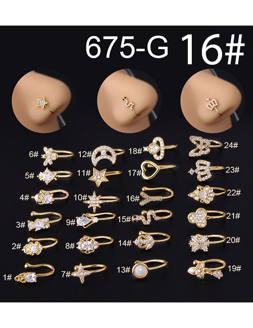 Fashion Gold 16# Stainless Steel Zirconium Geometric Pierced Stud Earrings