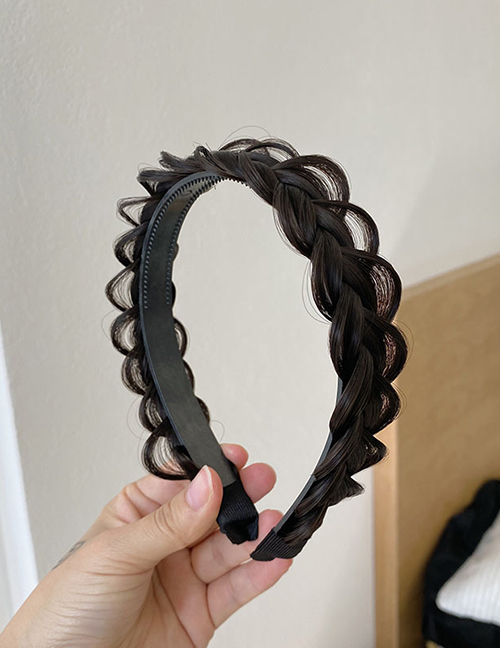 Fashion Double Braid Black Geometric Wig Twist Braided Headband