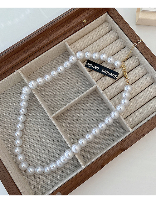 Fashion 4# White-10mm Pearl Geometric Pearl Beaded Necklace