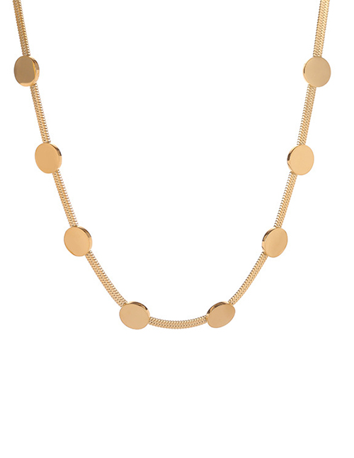 Fashion Gold Titanium Geometric Snake Bone Chain Necklace