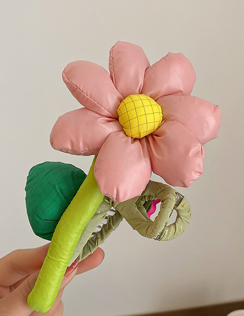 Fashion 1# Pink Fabric Cartoon Three-dimensional Flower Gripper