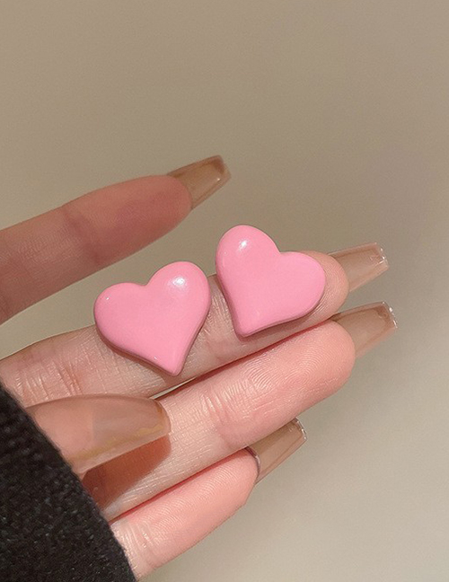 Fashion 12# Love (pink) Resin Heart Stud Earrings
