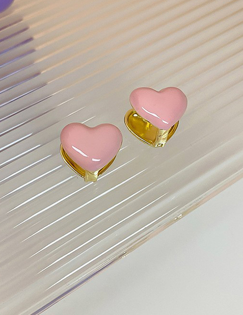 Fashion 18# Ear Buckle-love (pink) Resin Heart Ear Buckles