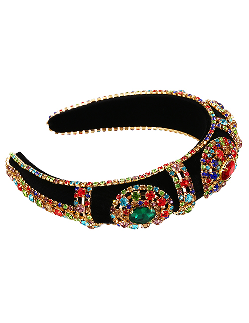 Fashion Color Fabric Alloy Diamond Geometric Headband