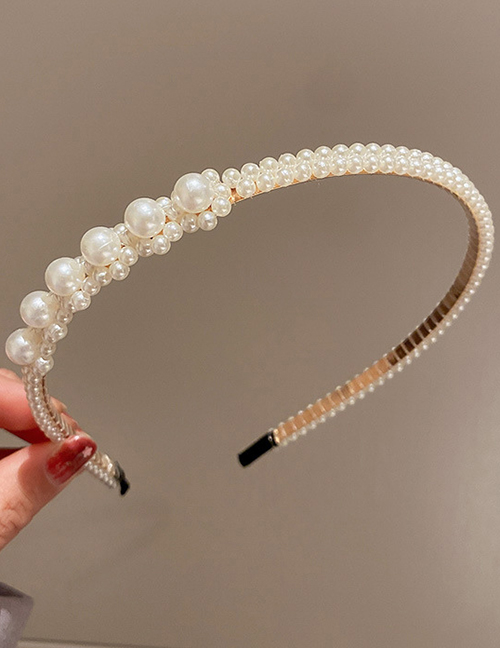 Fashion 2# White-double Layer Pearl Braided Double Layer Headband