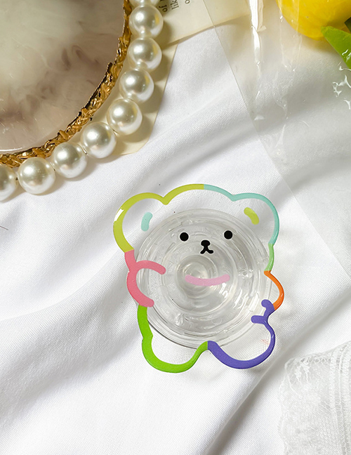 Fashion Colorful Short-legged Bear Acrylic Color Line Bear Cell Phone Airbag Holder