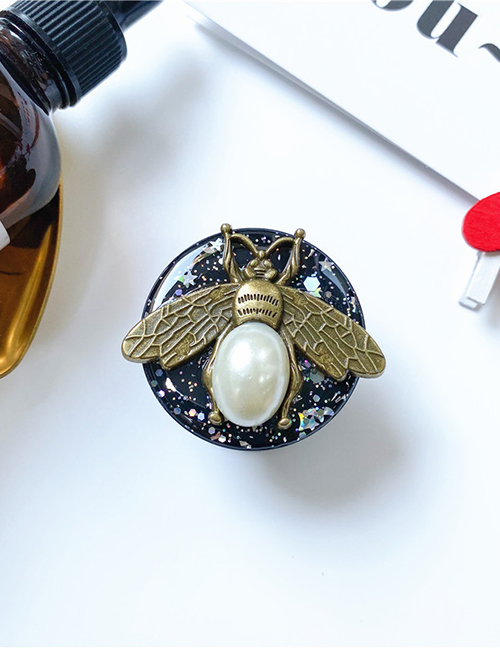 Fashion Starry Bracket - Black - Pearl Bee Acrylic Starry Glue Bee Cell Phone Airbag Holder