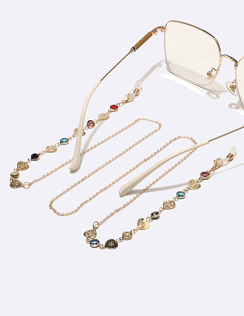 Fashion Gold Alloy Geometric Heart Glasses Chain