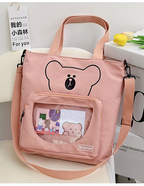 Fashion Pink Large Capacity Printed Canvas Bag