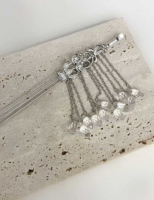 Fashion Hairpin - Silver Color Pure Copper Geometric Tassel Hairpin