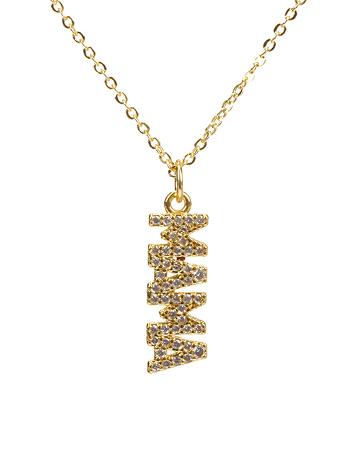 Fashion Mama Bronze Zirconium Mama Alphabet Necklace