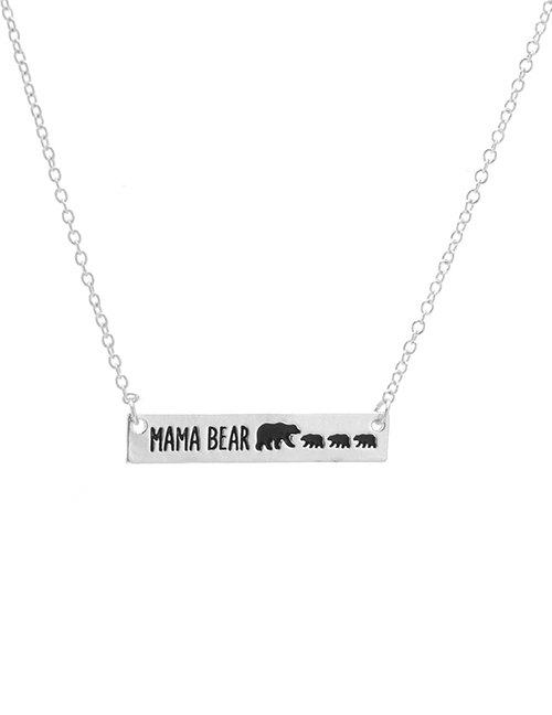 Fashion 4 Bears - Silver Color Alloy Mama Bear Alphabet Necklace