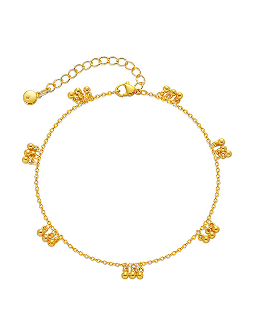 Fashion Gold Copper Gold Plated Geometric Gold Bead Anklet