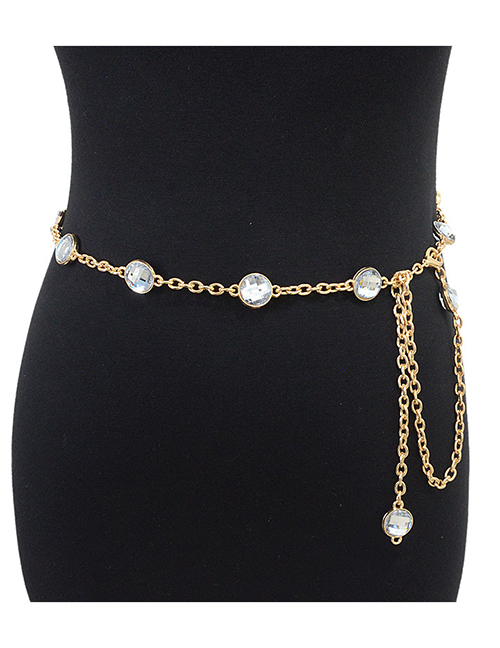 Fashion Gold Color Alloy Diamond Chain Waist Chain